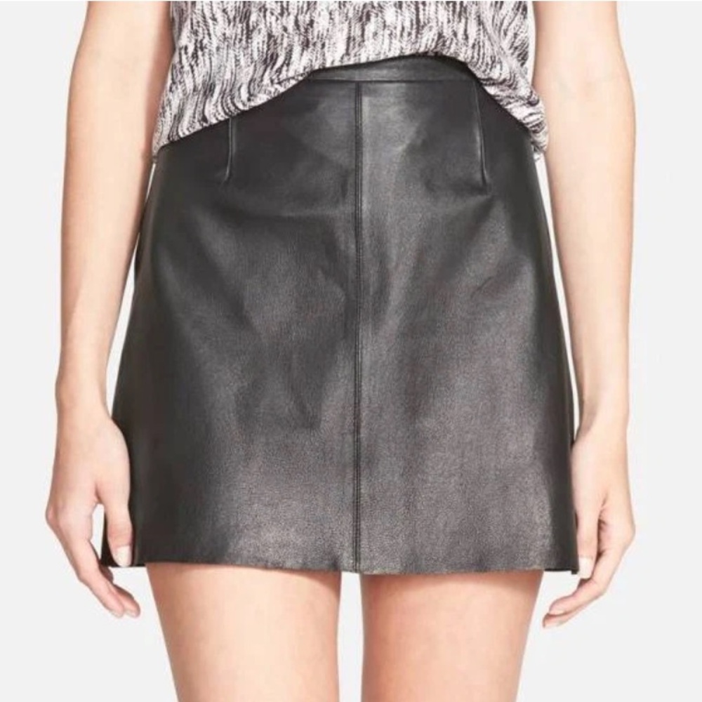 Cupcakes & cashmere Black Faux Leather Mini Skirt